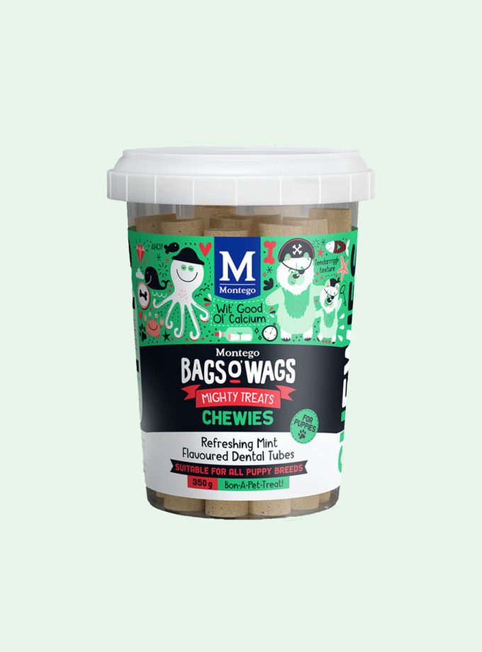 Montego Bags O Wags Chewies Mint Flavoured Puppy Dental Tube Treats 350g