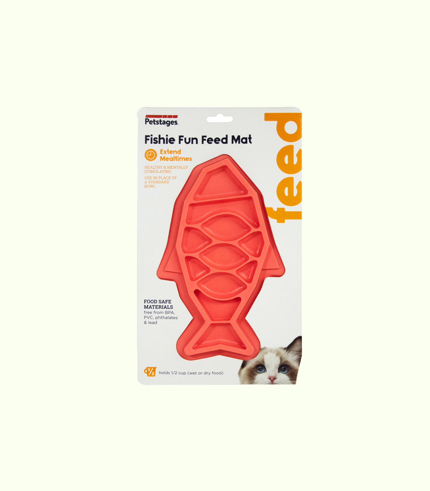 Fishie Fun Feed Mat, Cat Slow Feeder, Pink