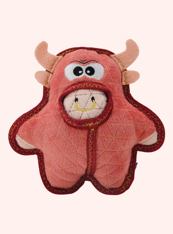 Xtreme Seamz Bull Plush Dog Toy