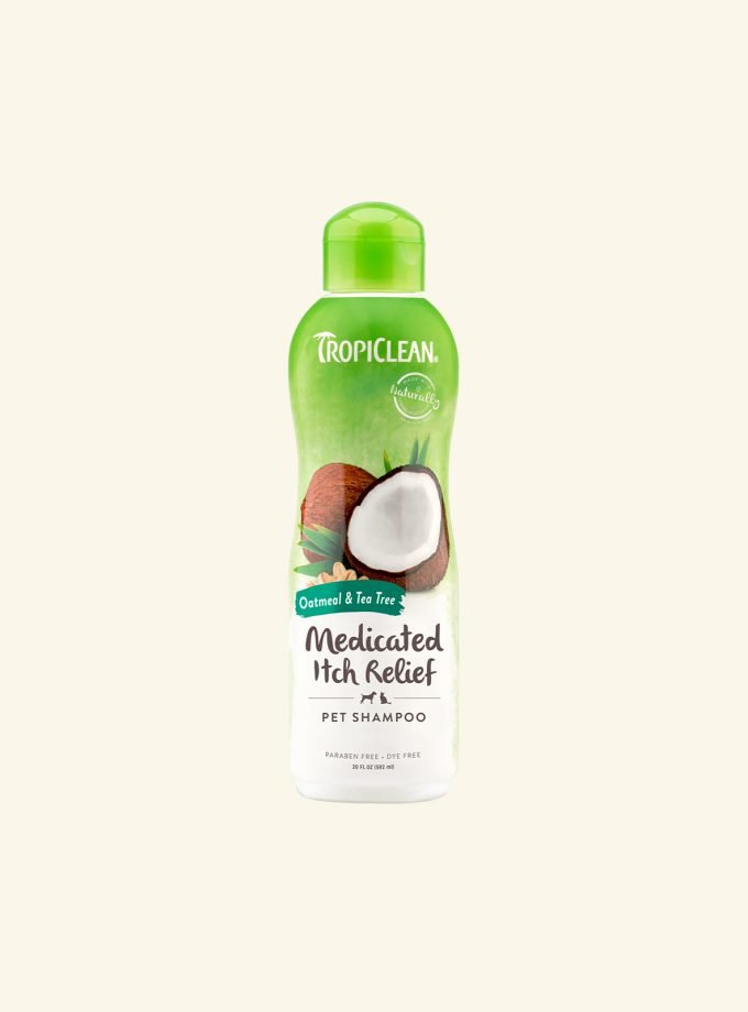 TropiClean Oatmeal & Tea Tree Medicated Pet Shampoo