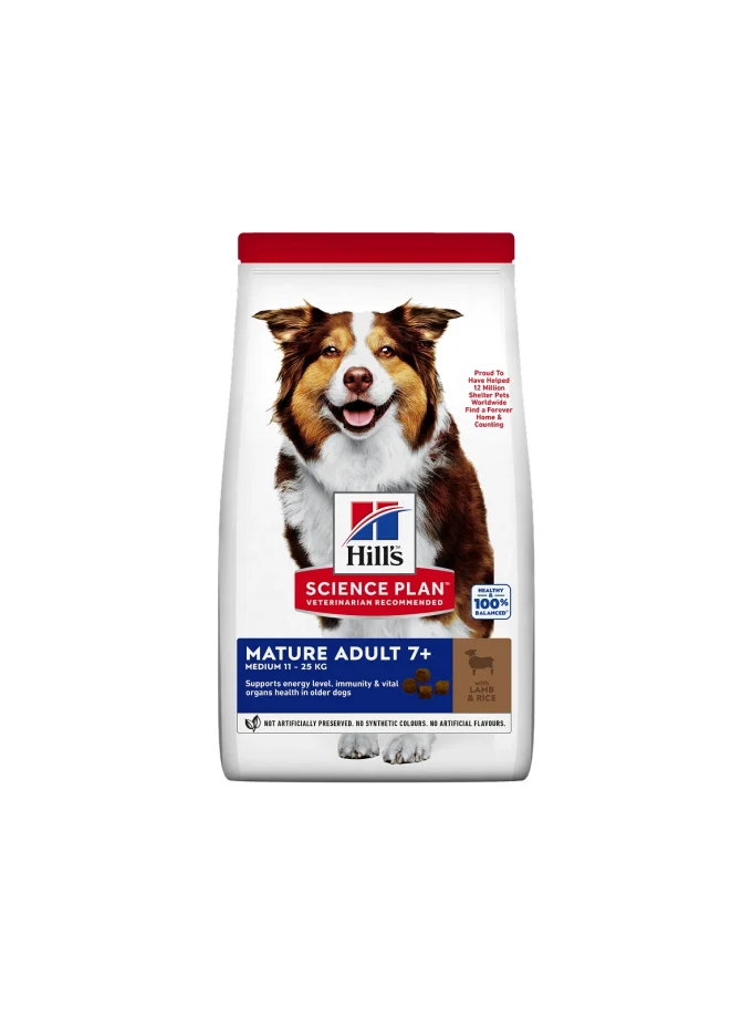 HILL'S SCIENCE PLAN Mature Adult Medium Dry Dog Food Lamb & Rice Flavour - 12kg