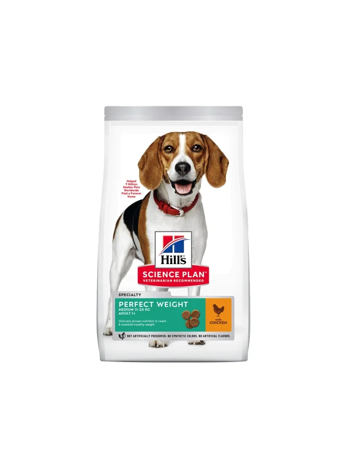 HILL'S SCIENCE PLAN Adult Perfect Weight Medium Dry Dog Food Chicken Flavour - 12kg