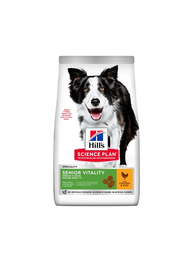 HILL'S SCIENCE PLAN Adult 7+ Senior Vitality Medium Dry Dog Food Chicken Flavour - 12kg